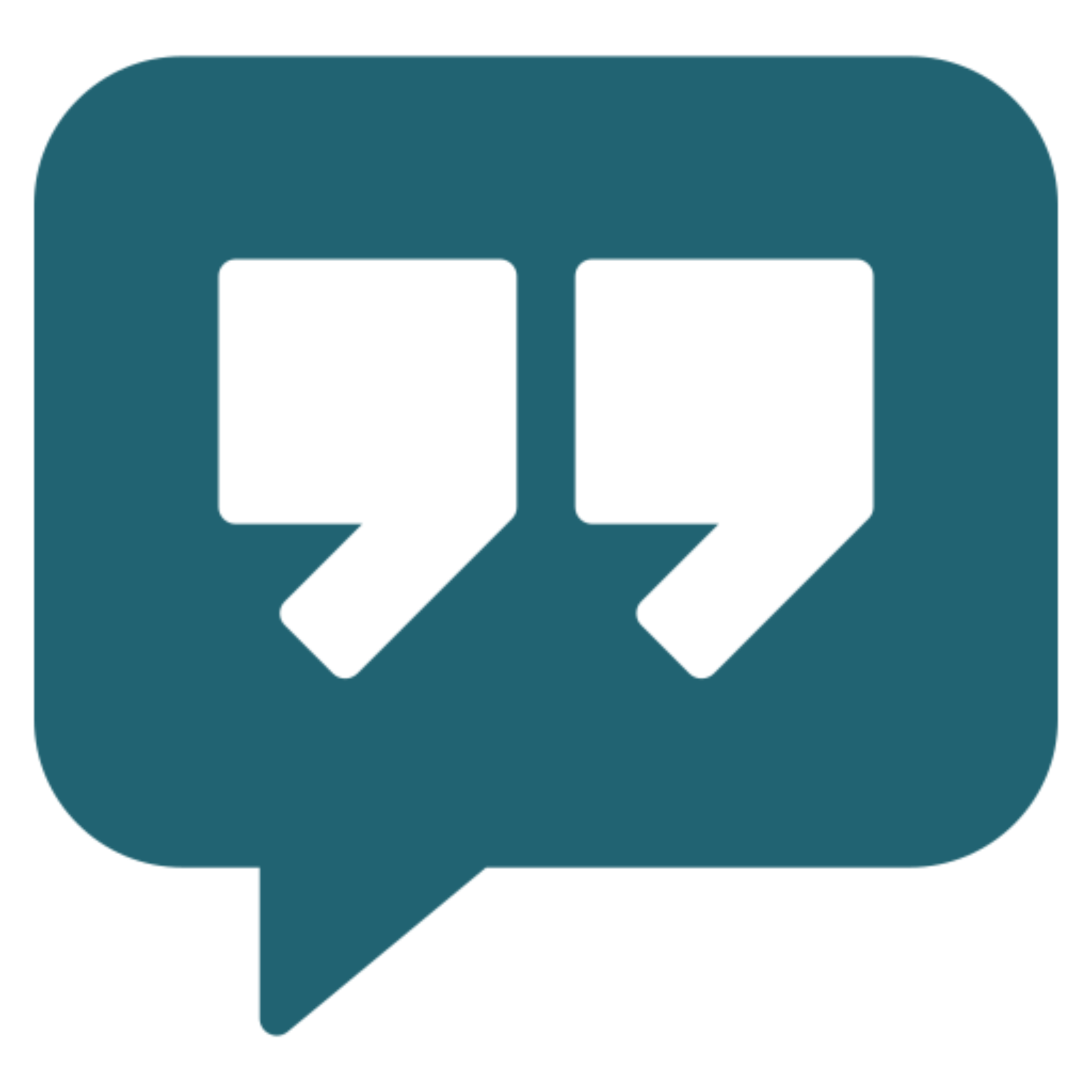 Quotation marks inside a speech bubble