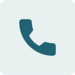 Blue phone symbol on black square