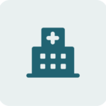 Hospital building icon with cross