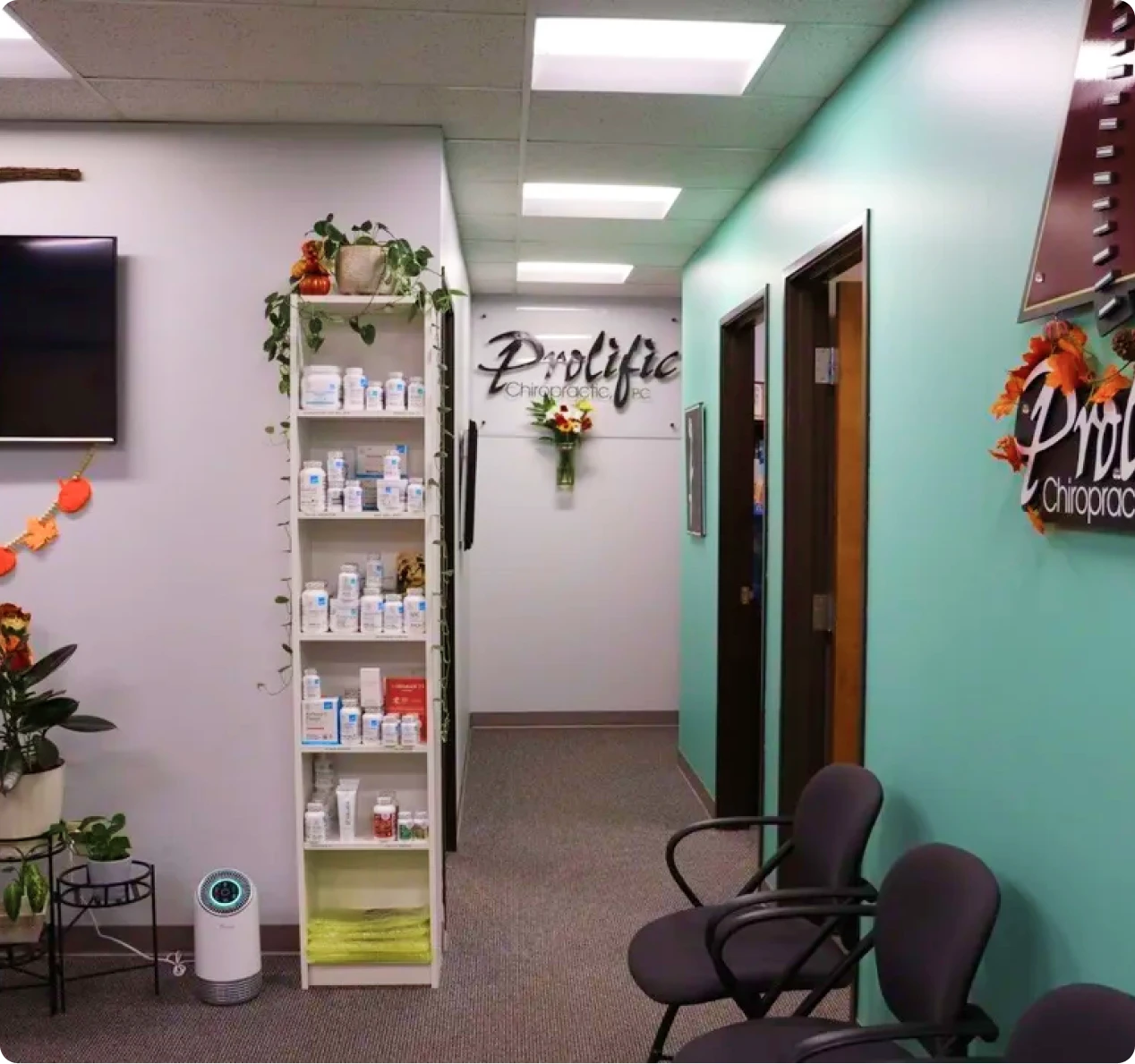 Shelves with health products