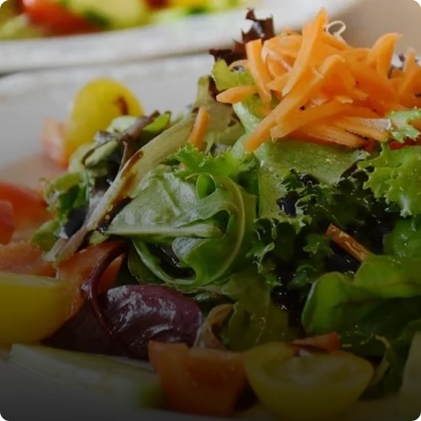 Healthy leafy greens with assorted vegetables